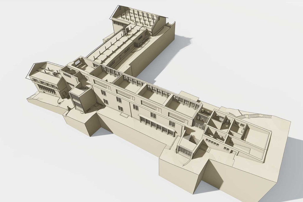 Plan en 3D de l'école Käferholz à Zurich, HMQ AG