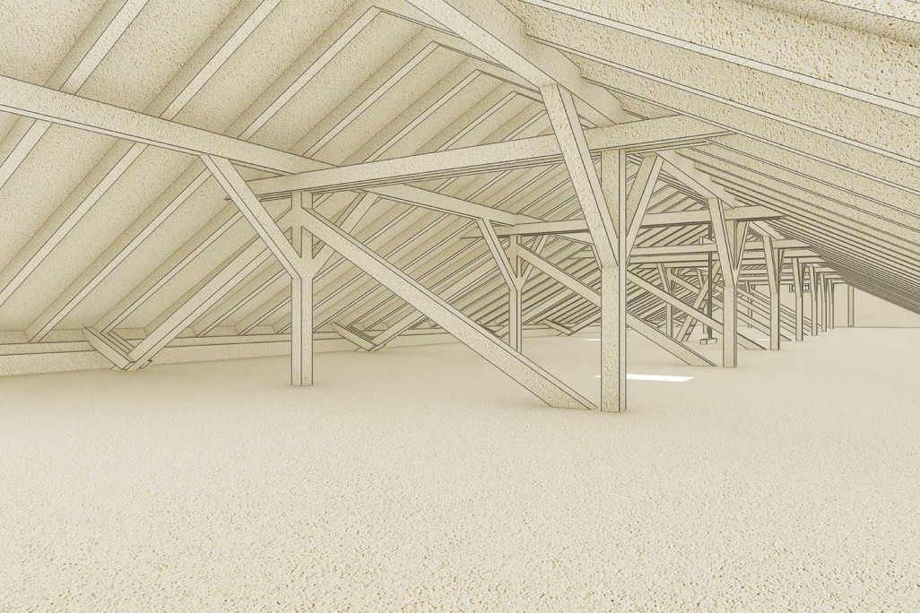 Construction du toit en 3D de l'école Käferholz à Zurich, HMQ AG