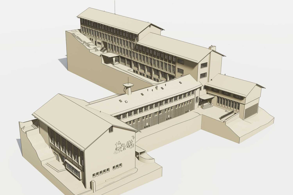 Modèle 3D de l'école Käferholz à Zurich, HMQ AG