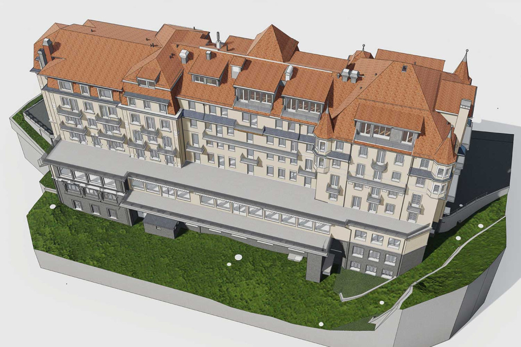 Modèle 3D de l'hôtel Regina à Grindelwald, HMQ AG