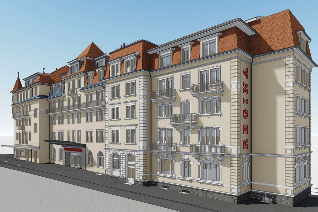 Modélisation 3D avec ArchiCAD de l'hôtel Regina à Grindelwald, HMQ AG