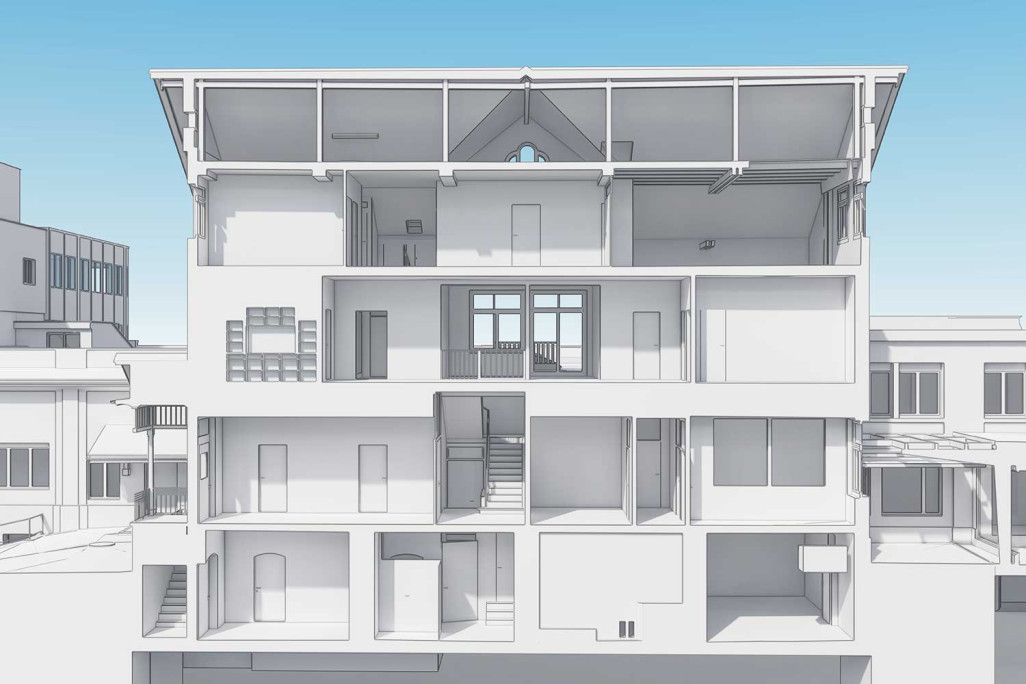 Numérisation laser 3D et modélisation 3D d'un site industriel à Wetzikon, HMQ AG