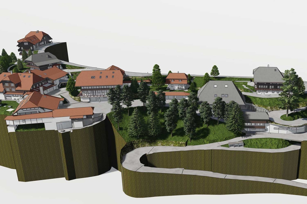 Relevé du bâtiment et modélisation 3D de l'hôtel Appenberg à Zäziwil, HMQ AG