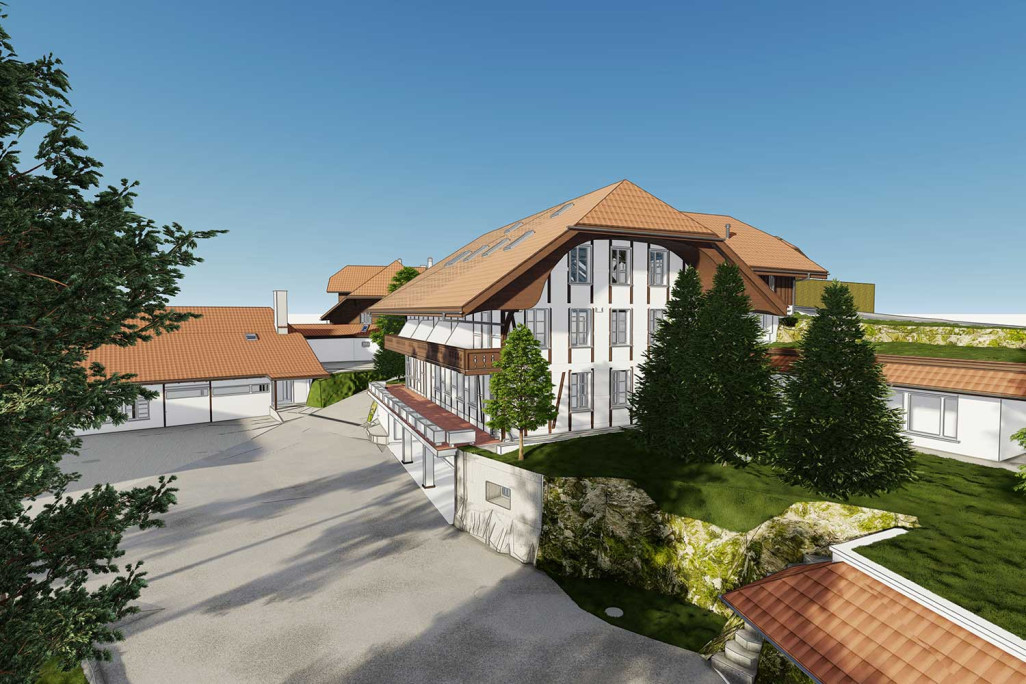 Modélisation 3D avec ArchiCAD de l'hôtel Appenberg à Zäziwil, HMQ AG