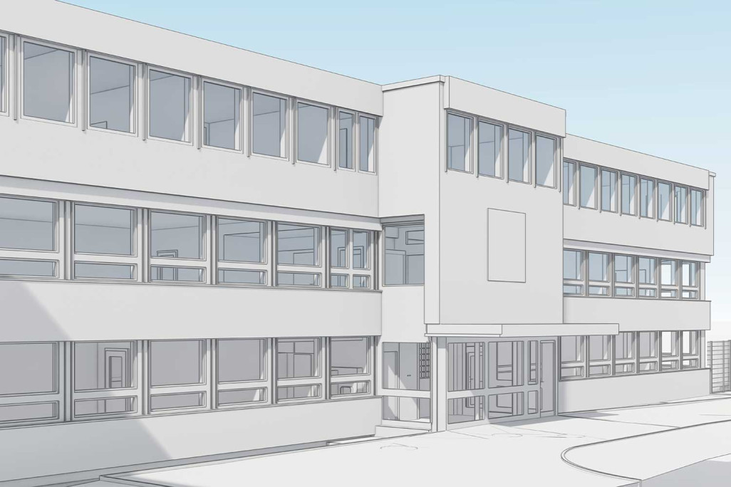 Relevé de bâtiment avec balayage laser 3D, bâtiment industriel à Saint-Gall, HMQ AG