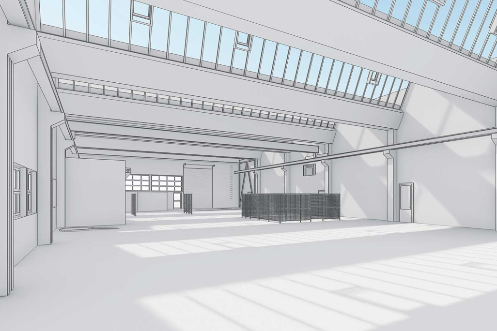 Modélisation 3D avec ArchiCAD d'un bâtiment industriel à Saint-Gall, HMQ AG