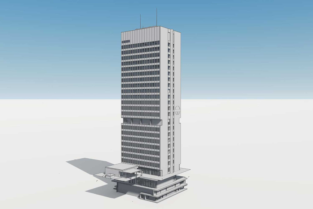 Modèle 3D de la tour Telli à Aarau, HMQ AG