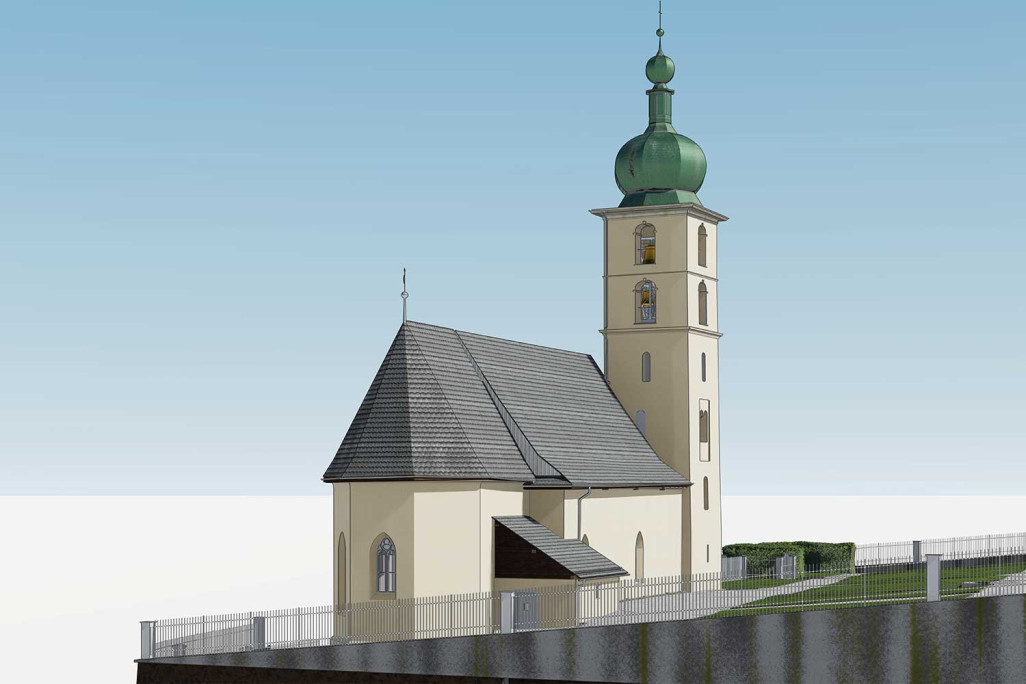 Modèle BIM 3D de l'église Saint-Martin à Flims, HMQ AG