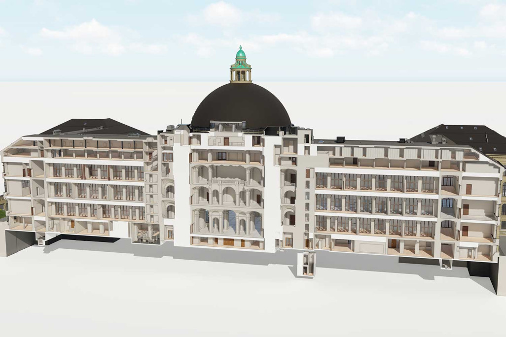 Bâtiment principal de l'ETH Zurich, modélisation 3D de la mesure du bâtiment, HMQ AG