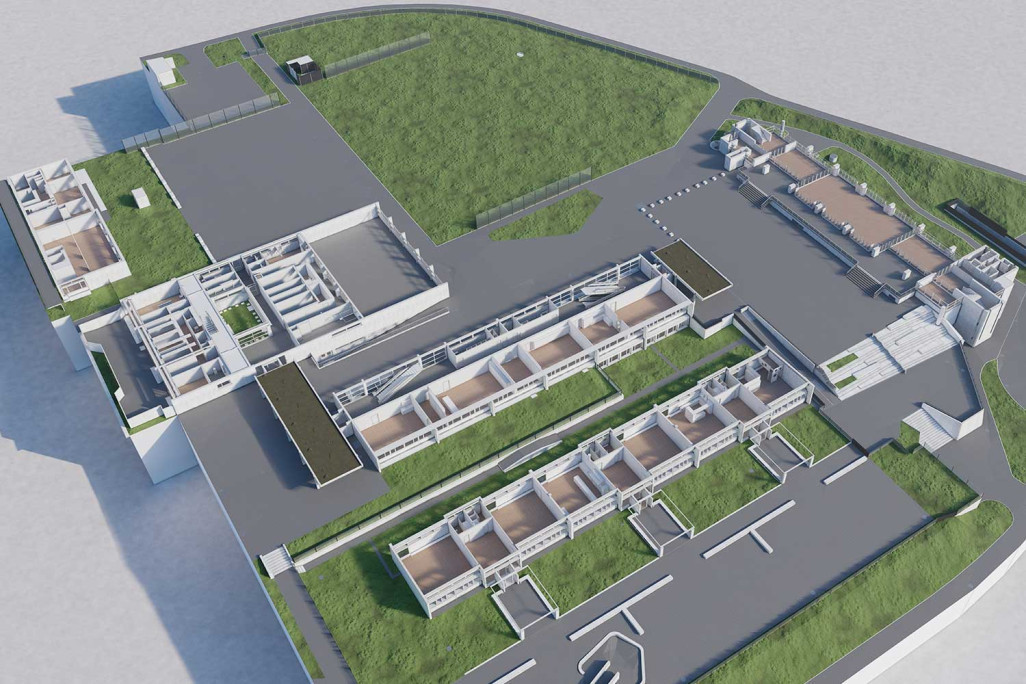 Plan issu du modèle 3D du complexe scolaire Tscharnergut à Berne, HMQ AG