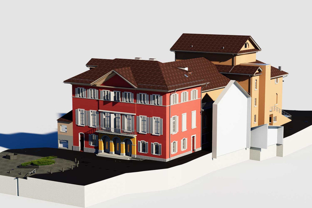 Modélisation 3D avec ArchiCAD, Tellspielhaus à Altdorf dans le canton d'Uri, HMQ AG