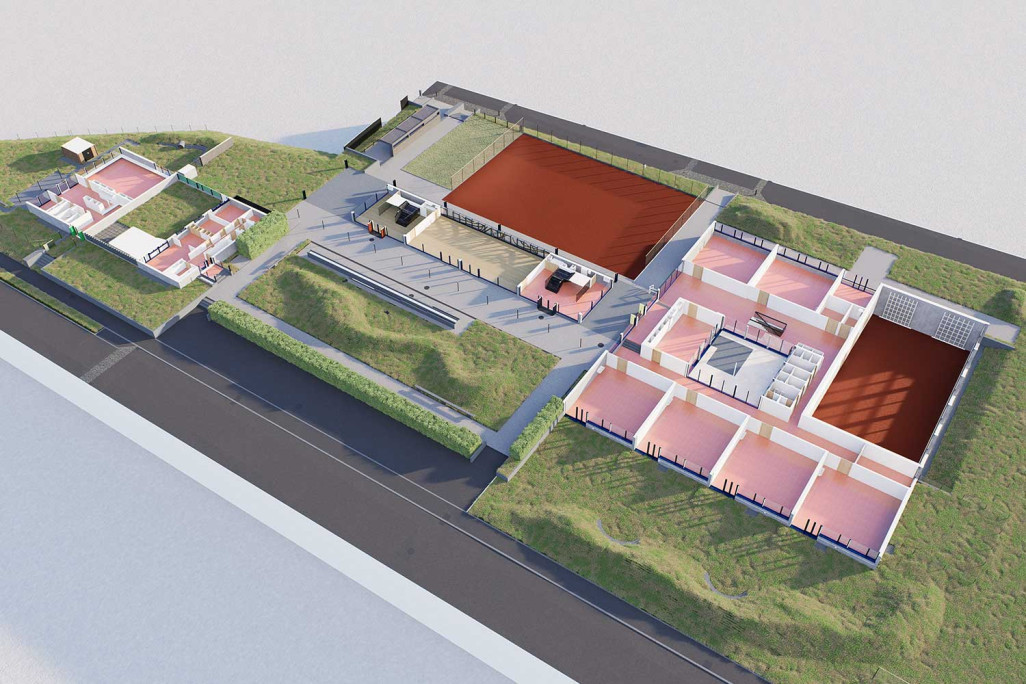 Plan 3D issu du modèle 3D de l'école Blumenfeld à Zuchwil, HMQ AG