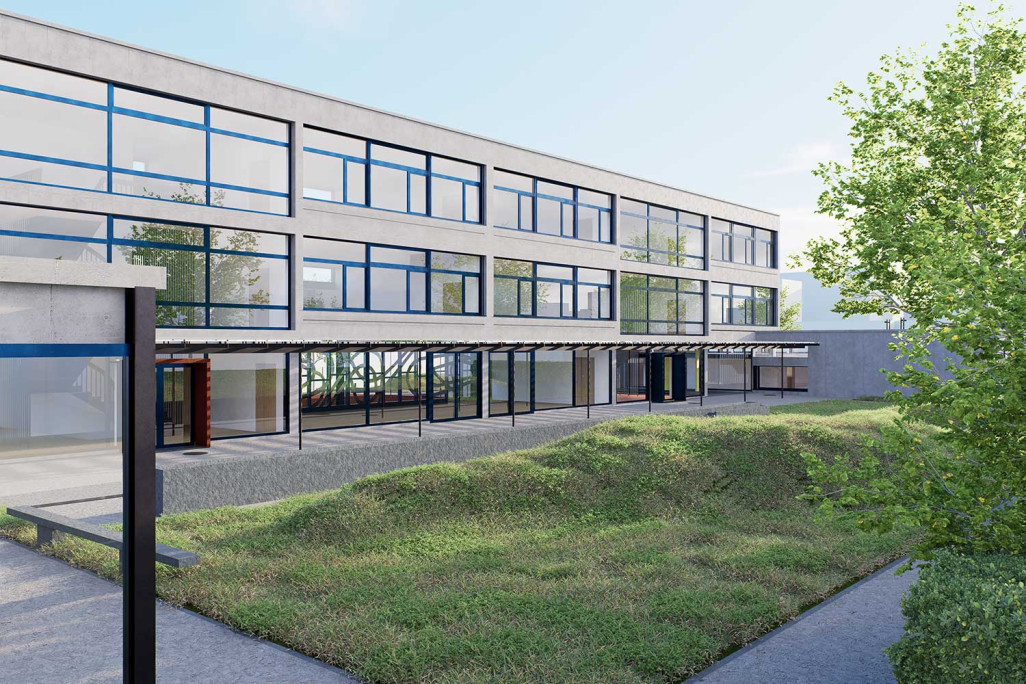 Modèle 3D dans ArchiCAD de l'école Blumenfeld à Zuchwil, HMQ AG