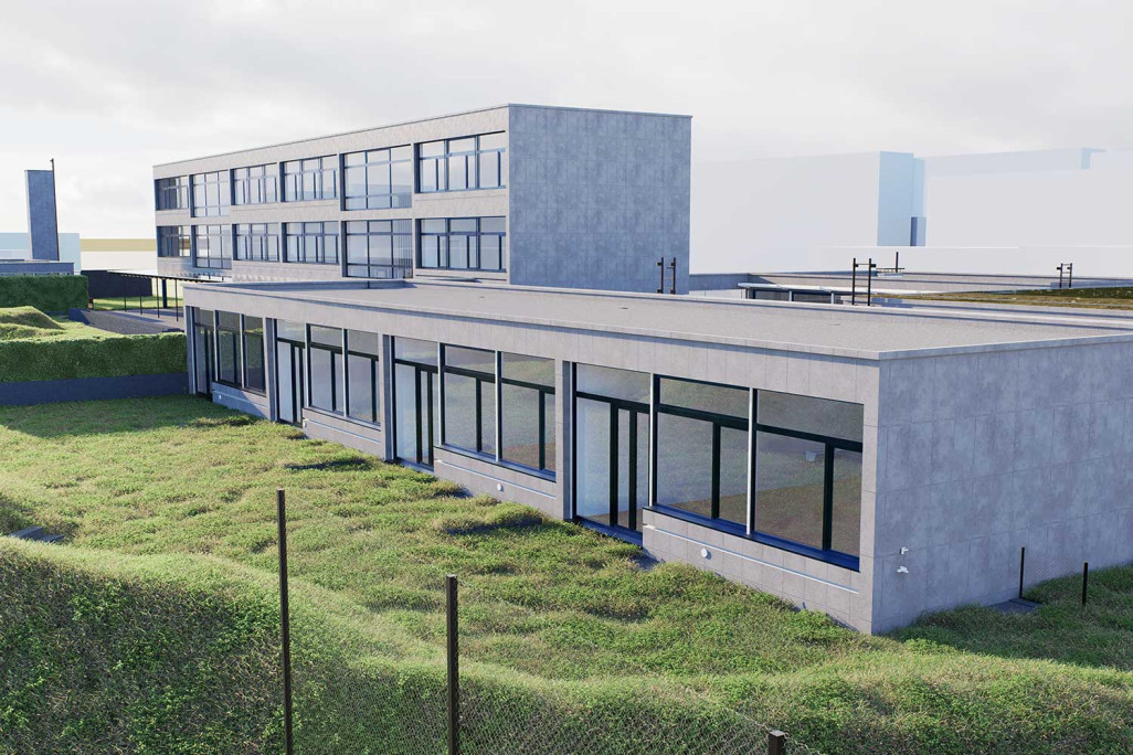 Modèle 3D tel que construit de l'école Blumenfeld à Zuchwil, HMQ AG