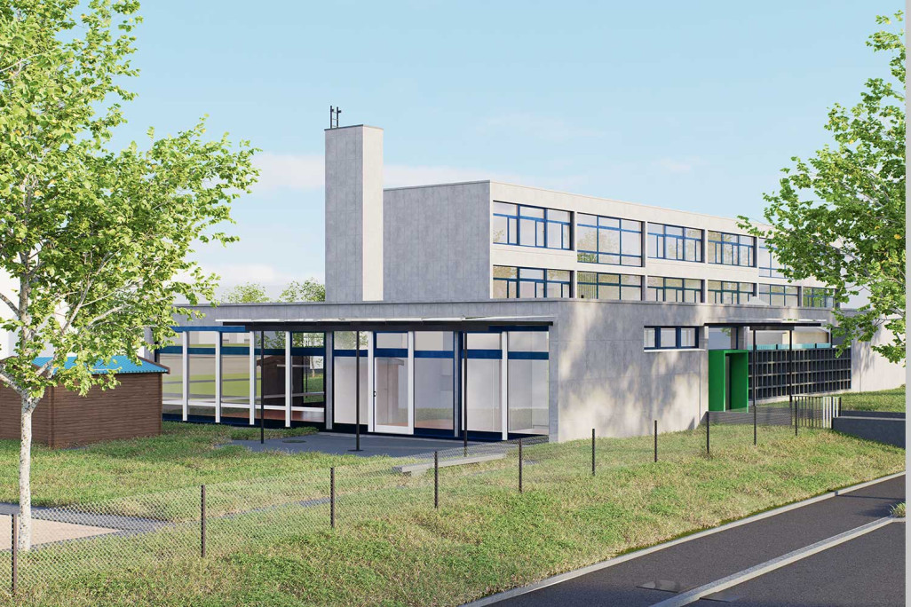 Base de planification 3D de l'école Blumenfeld à Zuchwil, HMQ AG