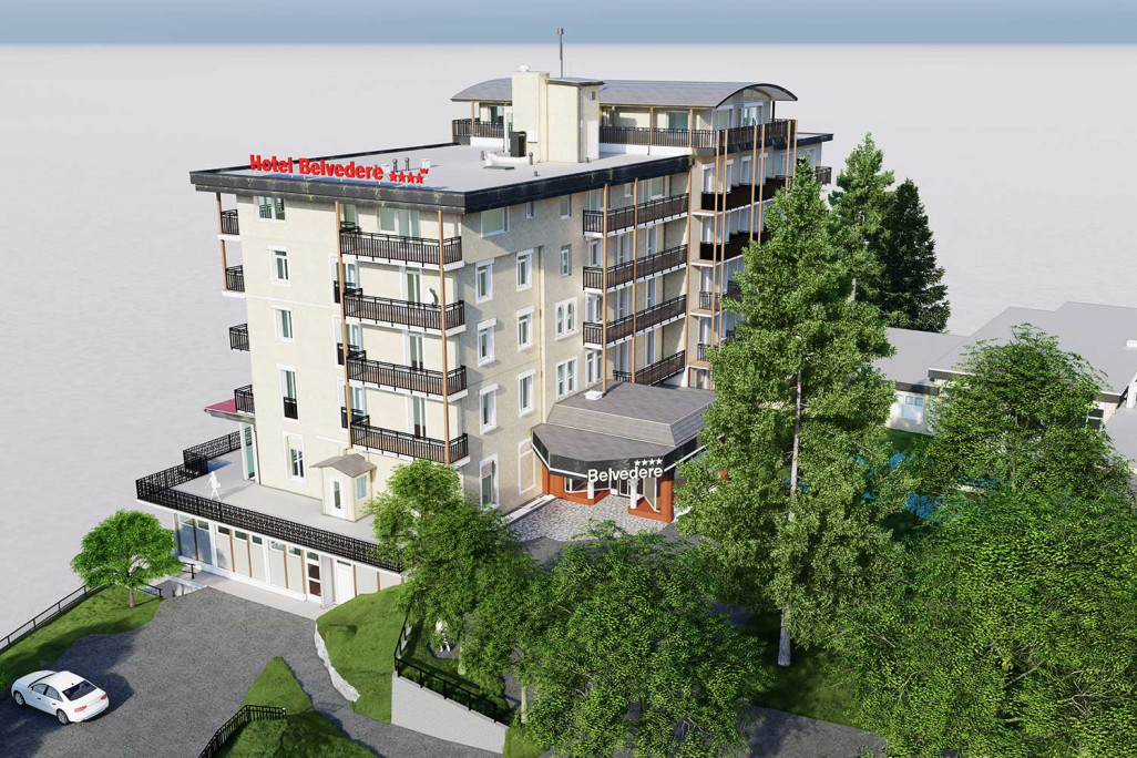 Modélisation 3D avec ArchiCAD de l'hôtel Belvedere à Grindelwald, HMQ AG