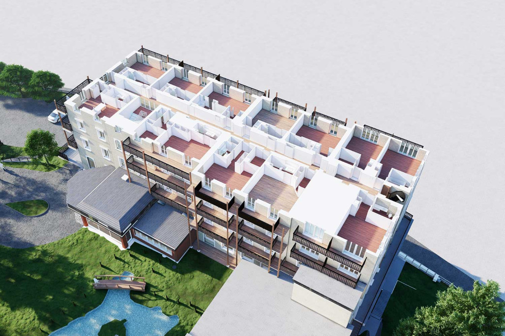 Plan 3D du modèle 3D de l'hôtel Belvedere à Grindelwald, HMQ AG