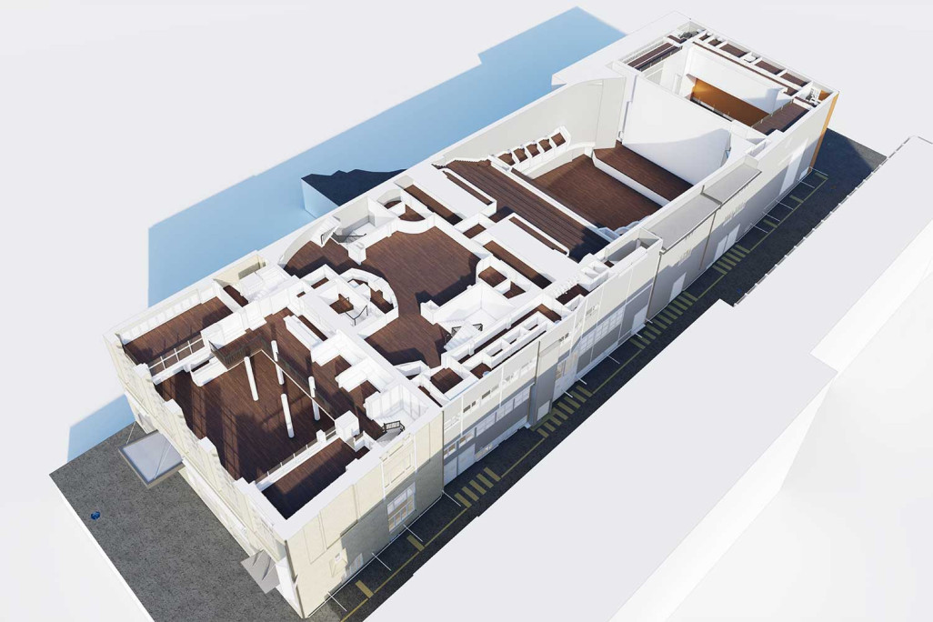 Plan 3D issu du modèle 3D du Corso à Zurich, HMQ AG