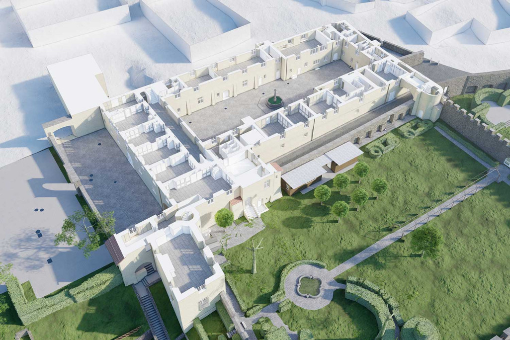 Château de Haldenstein dans les Grisons, plan en 3D, HMQ AG