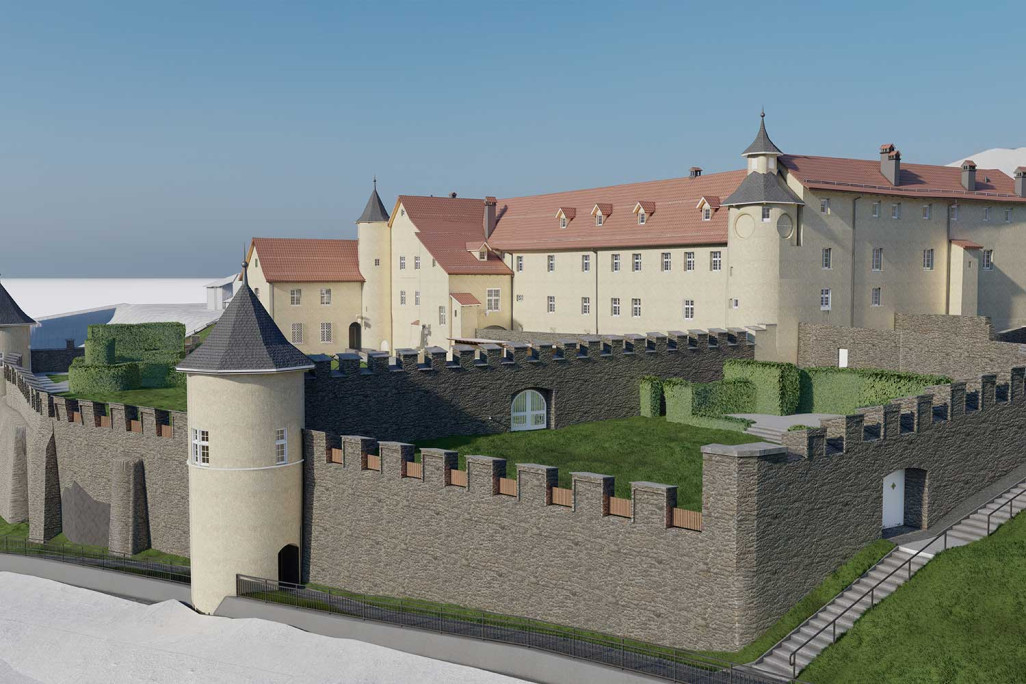 Château de Haldenstein dans les Grisons, modèle 3D, HMQ AG