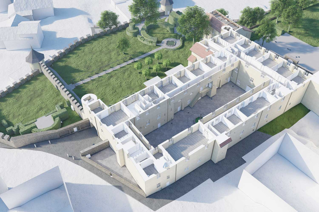 Château de Haldenstein dans les Grisons, relevé du bâtiment, plan 3D, HMQ AG