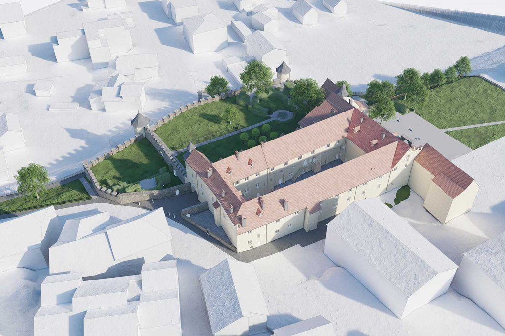 Château de Haldenstein dans les Grisons, relevé du bâtiment, modèle 3D, HMQ AG