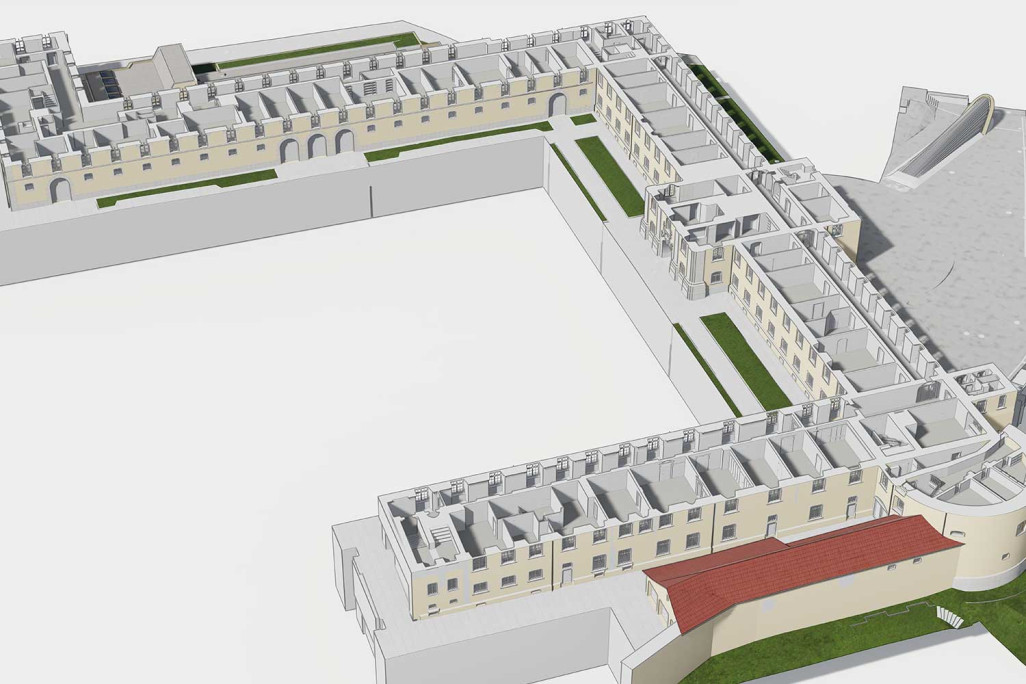 Saint-Gall, bâtiment administratif, plan en 3D réalisé à partir d'un relevé du bâtiment, HMQ AG