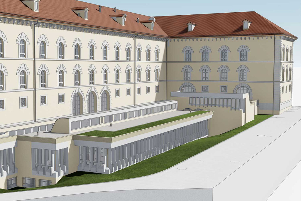 Saint-Gall, bâtiment du gouvernement, modèle 3D des façades réalisé à partir de relevés du bâtiment, HMQ AG