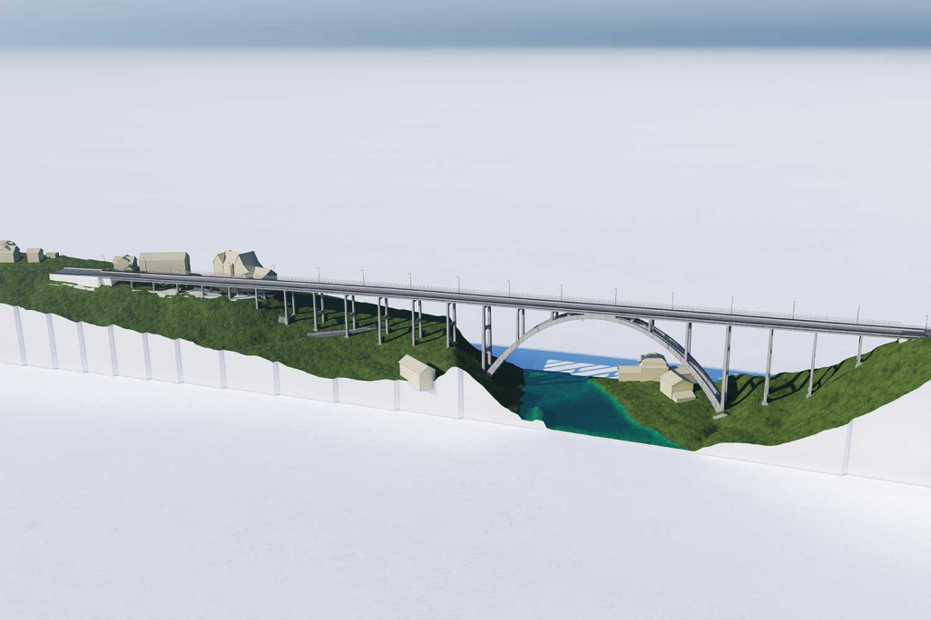 Saint-Gall, pont Fürstenland : modèle 3D, HMQ AG