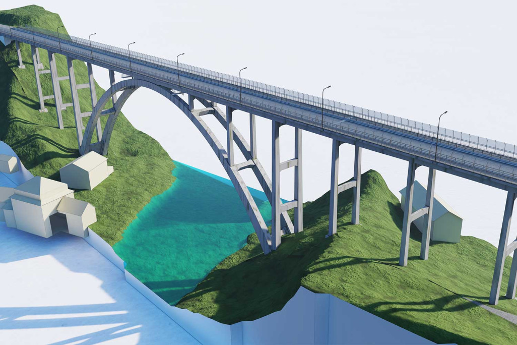Saint-Gall, pont Fürstenland : modélisation 3D, HMQ AG