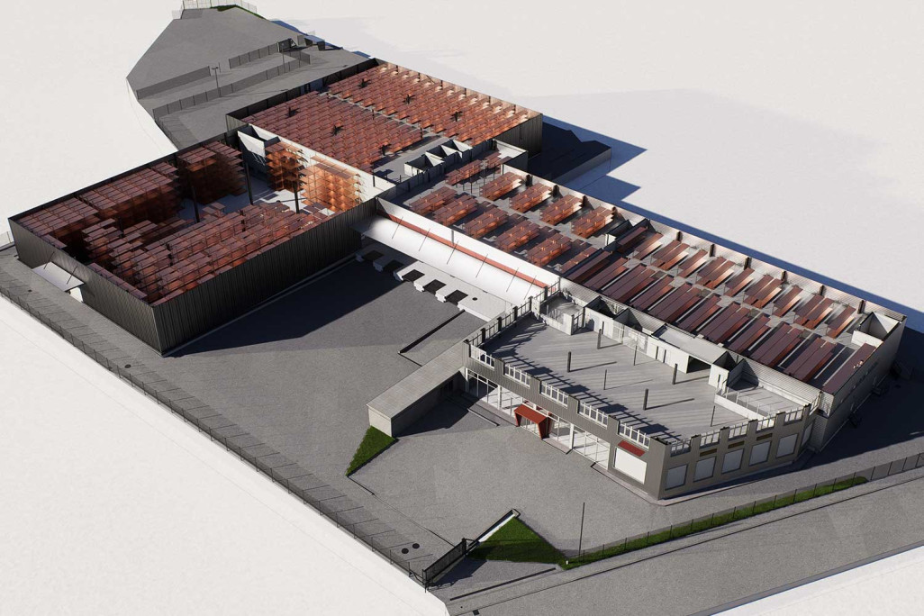 Bussigny (VD), entrepôt : relevé 3D du bâtiment, HMQ AG