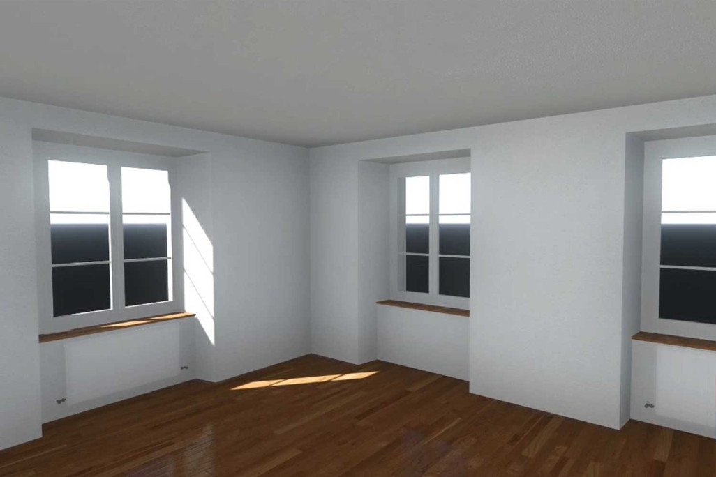 Modèle 3D intérieur à partir de données CAO 2D, HMQ AG