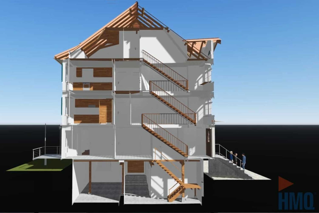 Modèle 3D en coupe transversale, HMQ AG