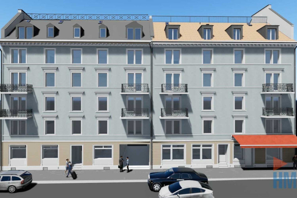 Modèle 3D d'un immeuble collectif à Zurich, HMQ AG