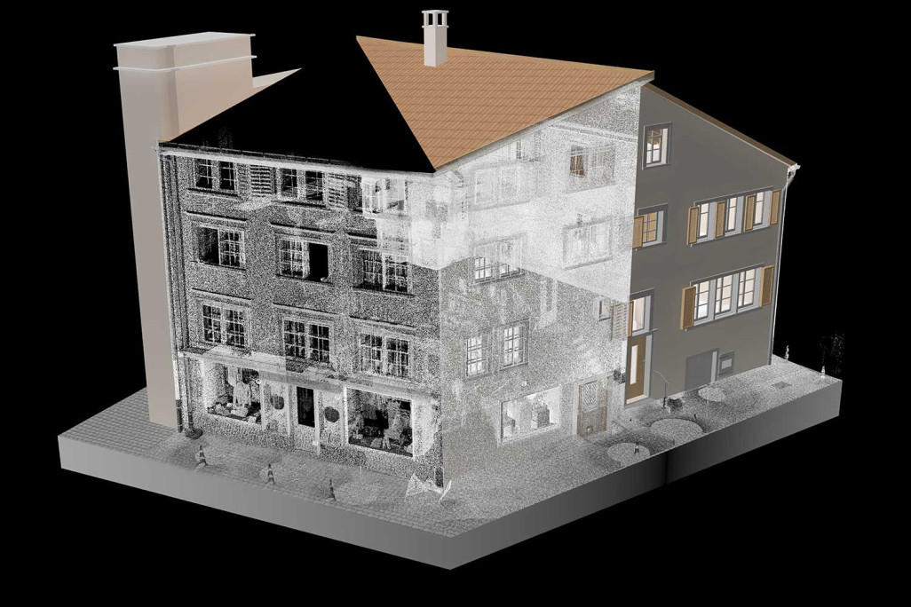 Modélisation 3D à partir d'un balayage laser 3D, HMQ AG