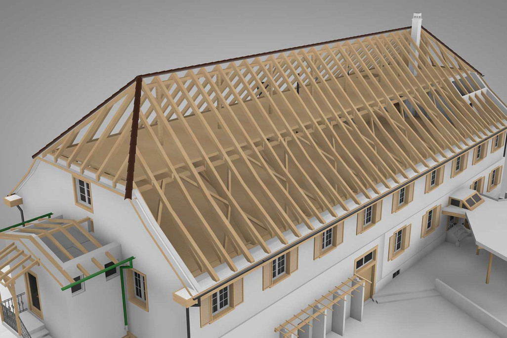 Modèle 3D d'un grenier dans ArchiCAD, HMQ AG