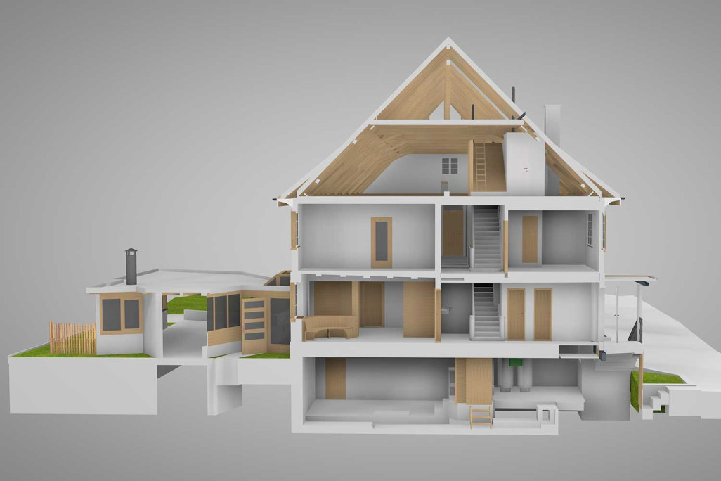 Wagenhausen, modèle 3D avec coupe transversale, HMQ AG