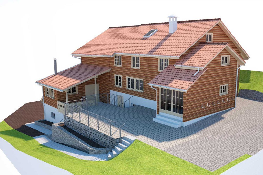 Modèle 3D ArchiCAD, ferme, HMQ AG