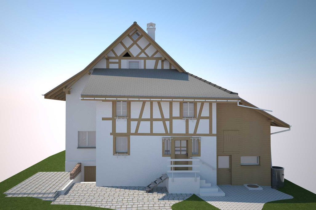 Modèle 3D issu du relevé du bâtiment, HMQ AG