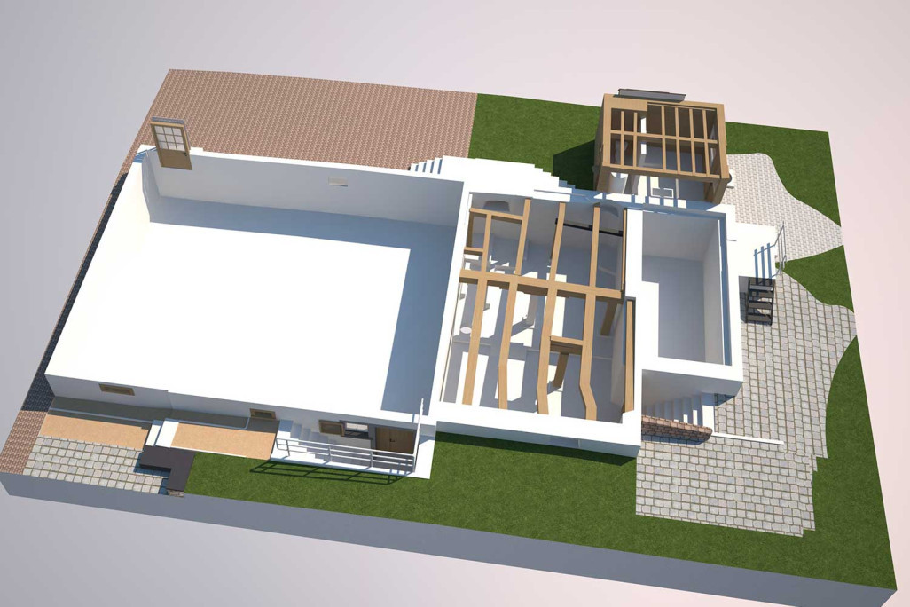 Modèle 3D issu du relevé du bâtiment, HMQ AG