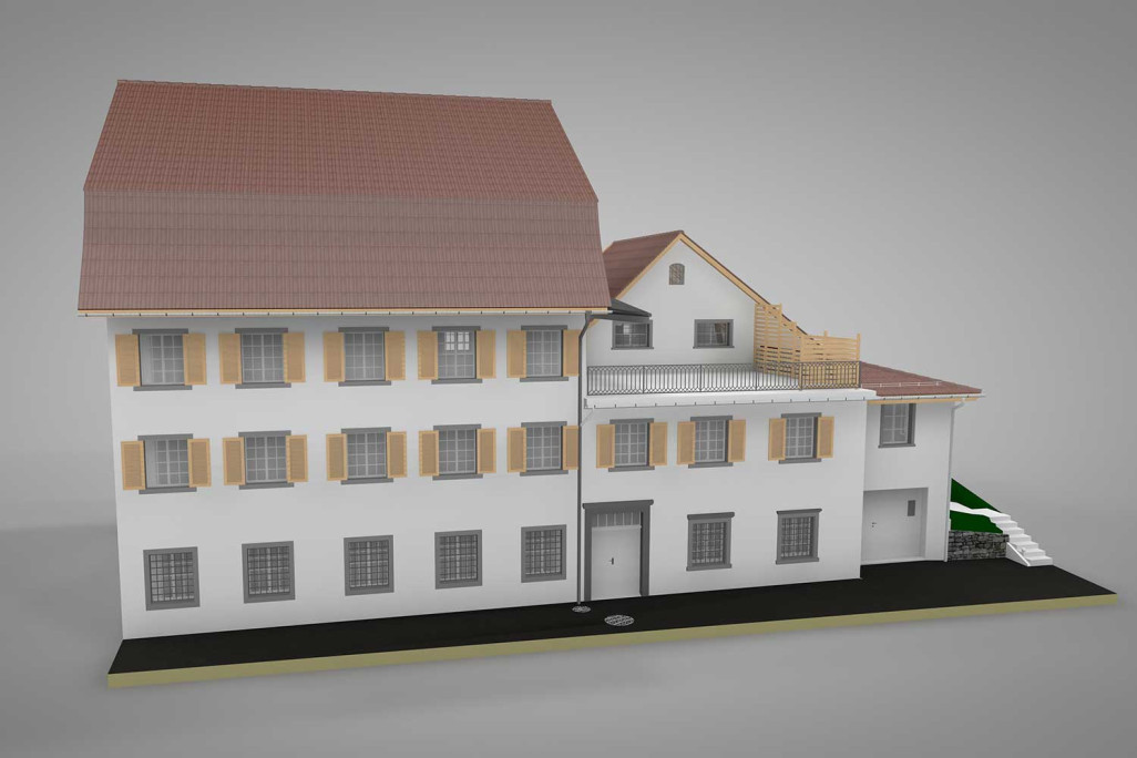 Modèle CAO 3D, immeuble commercial,  HMQ AG