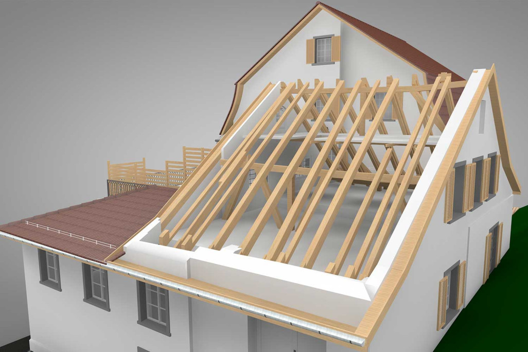 Modélisation CAO 3D, grenier, HMQ AG