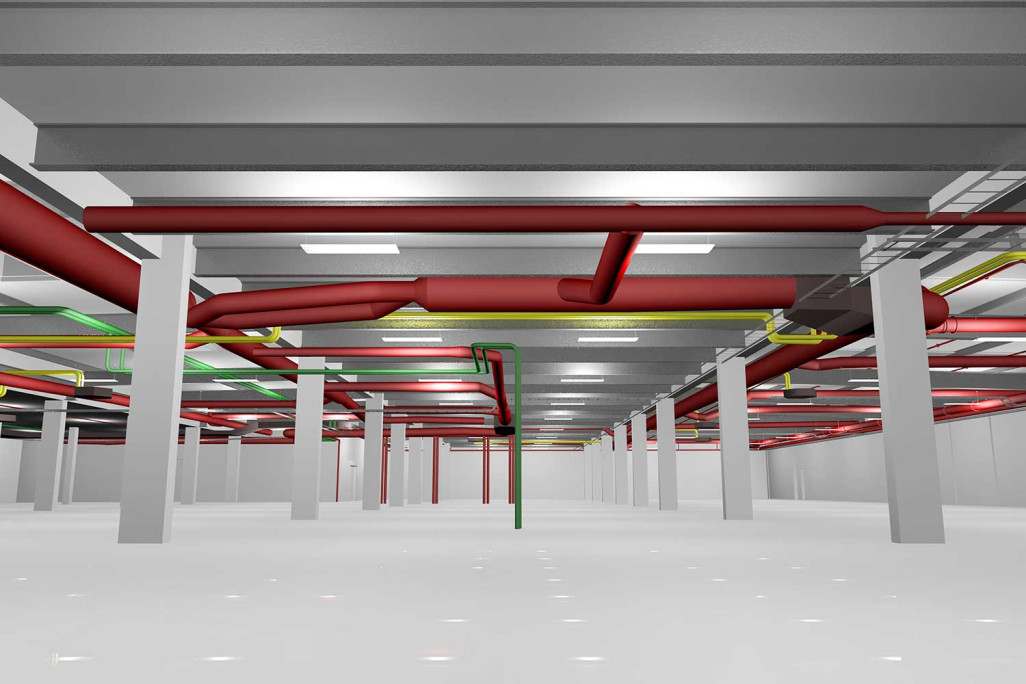 Modèle CAO 3D avec domotique en 3D, Migros, HMQ AG