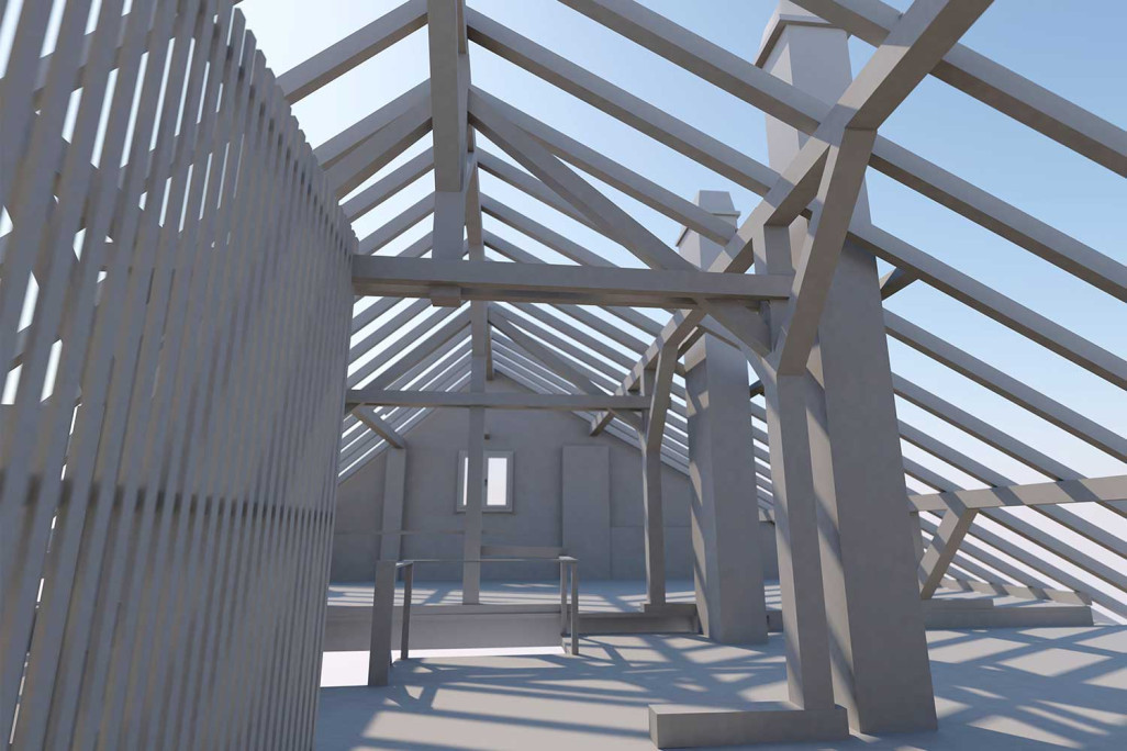 Conception de toiture en CAO 3D, ArchiCAD, HMQ AG