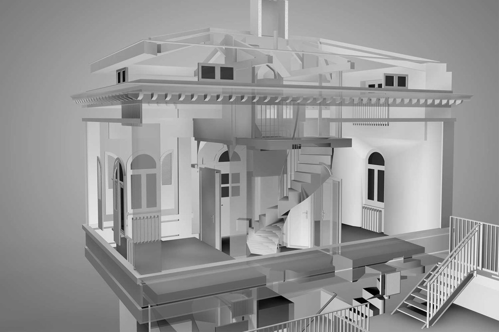 Berne, coupe du bâtiment Modèle 3D Zollhaus, HMQ AG