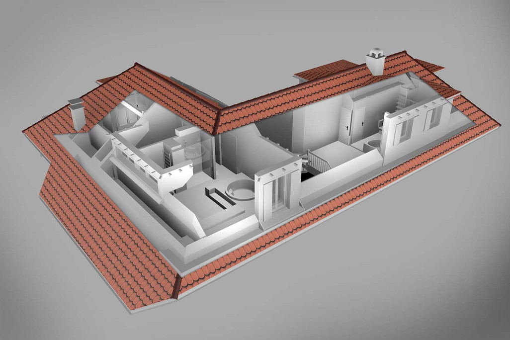 Modèle CAO 3D issu du relevé du bâtiment, HMQ AG