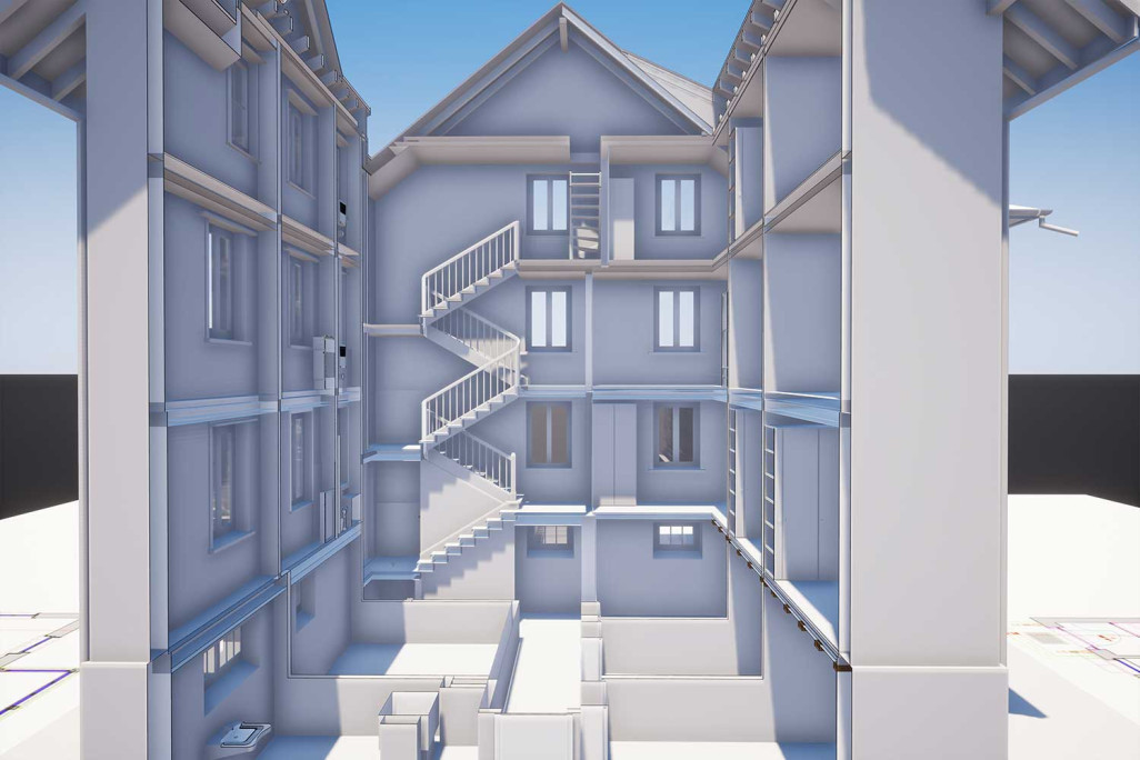 Modèle de bâtiment 3D géométriquement correct, HMQ AG