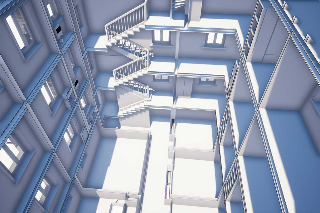 Modèle géométrique 3D du bâtiment, HMQ AG