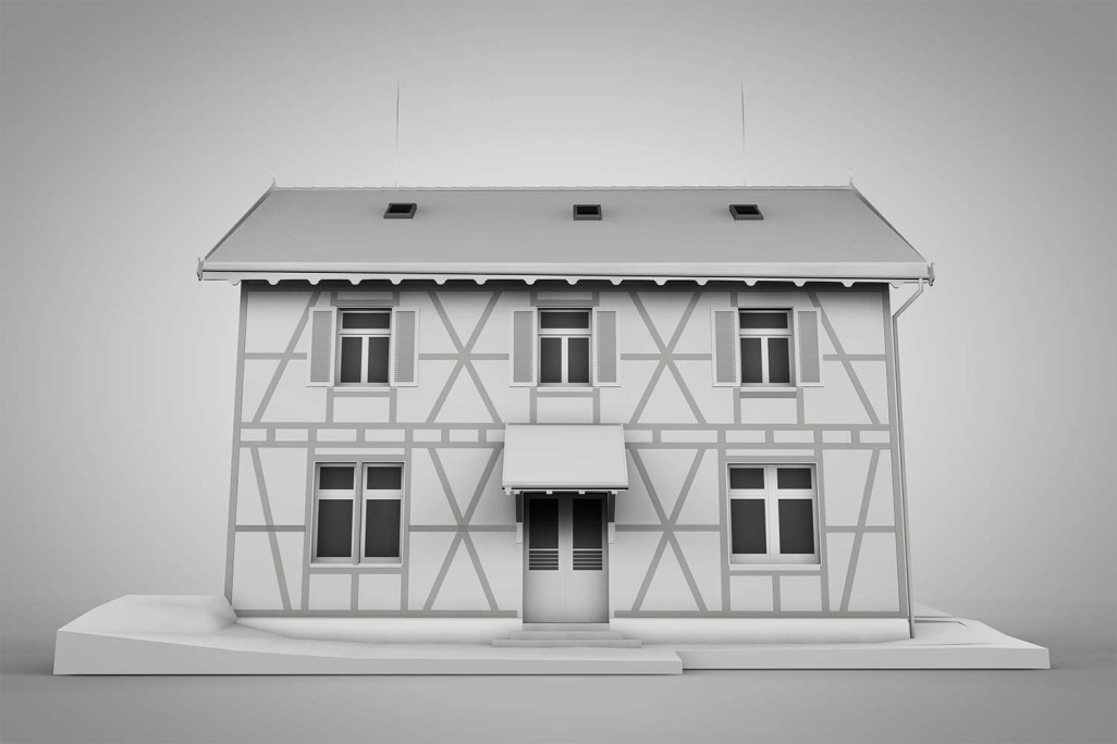 Maison à colombages à Zollikon, modèle 3D, HMQ AG