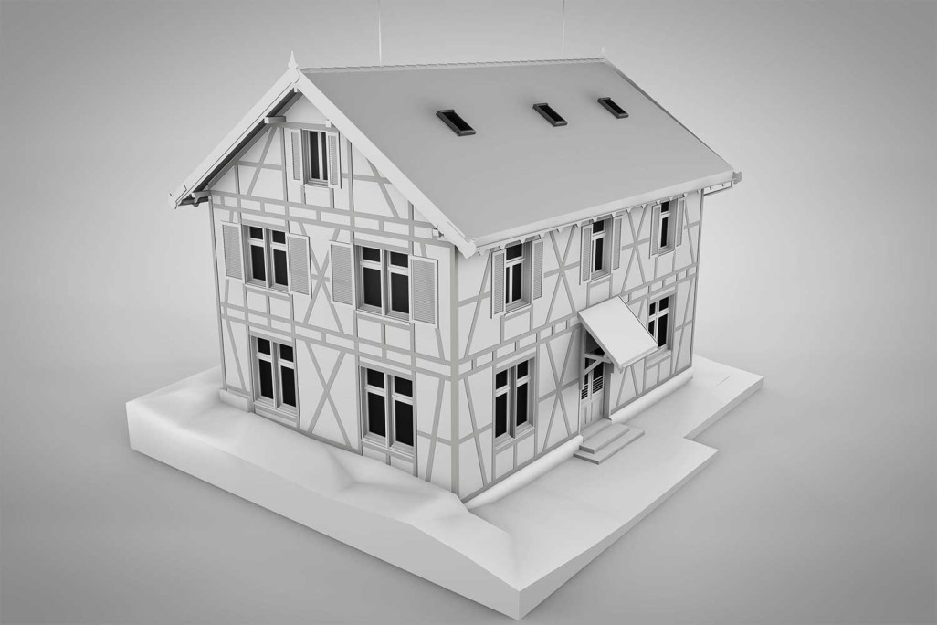 Maison à colombages à Zollikon, modèle 3D, HMQ AG